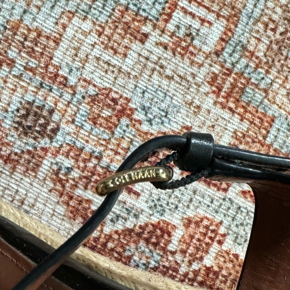 Cole Haan Black Espadrille Wedge Sandals - Picture 11 of 12